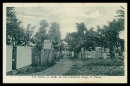 SÃO TOMÉ E PRÍNCIPE -Um Trecho Ao Fundo Da Rua Catharina Jorge (Ed. José Teixeira Barboza, Bazar Africana)carte Postale - Sao Tome Et Principe