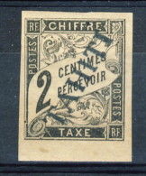 Tahiti 1893 Tasse N. 2 C.  2 Nero MH Catalogo € 470 Sovrastampa Probabile FALSO - Altri & Non Classificati