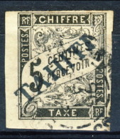 Tahiti 1893 Tasse N. 5 C.  5 Nero Usato Catalogo € 500 Sovrastampa Probabile FALSO - Altri & Non Classificati