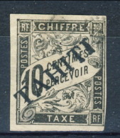 Tahiti 1893 Tasse N. 6 C.  10 Nero Usato Catalogo € 500 Sovrastampa Probabile FALSO - Sonstige & Ohne Zuordnung