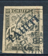 Tahiti 1893 Tasse N. 7 C.  15 Nero Usato Catalogo € 500 Sovrastampa Probabile FALSO - Sonstige & Ohne Zuordnung