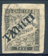Tahiti 1893 Tasse N. 8 C.  20 Nero Usato Catalogo € 500 Sovrastampa Probabile FALSO - Altri & Non Classificati