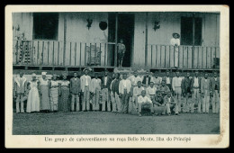 SÃO TOMÉ E PRÍNCIPE - Um Grupo De Cabo Verdianos Na Roça Bello Monte (Ed. José Teixeira Barboza) Carte Postale - Santo Tomé Y Príncipe