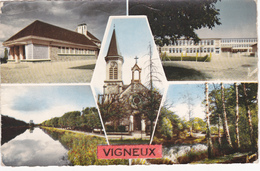 Carte Postale, Les écoles, La Plage, L'église, La Seine, L'étang, Vigneux Sur Seine - Vigneux Sur Seine