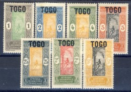 Togo 1921 - 22 Serie 101-118 Lotto Di 7 Bolli Con Alti Valori MLH Catalogo € 24 - Autres & Non Classés