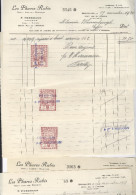 5 Factures Et Une Lettre Devis De Les Phares Rubis F. Herrmann Bruxelles  1919-1920 4 Timbres Fiscaux - Automovilismo