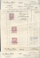 5 Factures Et Une Lettre Devis De Les Phares Rubis F. Herrmann Bruxelles  1919-1920 4 Timbres Fiscaux - Cars