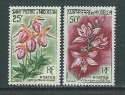 Saint Pierre Et Miquelon N° 362 / 63 XX  Fleurs, Les 2 Valeurs Sans Charnière, TB - Unused Stamps