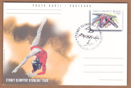 AC - TURKEY POSTAL STATIONARY - SYDNEY OLYMPIC GAMES 2000 GYMNASTIC ANKARA 15 SEPTEMBER 2000 - Entiers Postaux