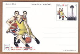 AC - TURKEY POSTAL STATIONARY - 32nd MEN'S EUROPEAN BASKETBALL CHAMPIONSHIP EUROBASKET - 2001 ANKARA - Postal Stationery