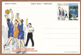 AC - TURKEY POSTAL STATIONARY - 32nd MEN'S EUROPEAN BASKETBALL CHAMPIONSHIP EUROBASKET - 2001 ANKARA - Ganzsachen