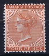 Jamaica : 1883 SG 22a  Sc 22a Red Orange Not Used (*) SG , Colour Checked With Daylight Lamp + Sg Colour Key - Jamaica (...-1961)