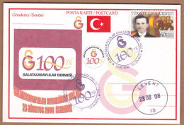 AC - TURKEY FORMULAR CARD - 100th ANNIVERSARY OF GALATASARAY FAN ASSOCIATION ISTANBUL 23 AUGUST 2008 - Postwaardestukken