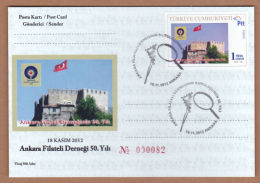 AC - TURKEY FORMULAR CARD - 50th ANNIVERSARY OF ANKARA PHILATELY ASSOCIATION 18 NOVEMBER 2012 - Interi Postali