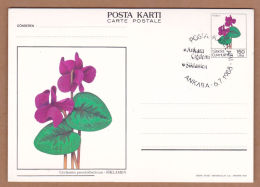 AC - TURKEY POSTAL STATIONARY - WITH CYCLAMEN ILLUSTRATION ANKARA 06 JULY 1988 - Postwaardestukken