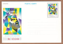 AC - TURKEY POSTAL STATIONARY - YUNUS EMRE - WITH RED SERIAL NUMBER 01 NOVEMBER 1991 - Interi Postali