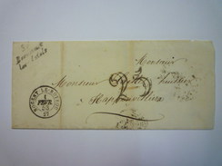 ENVELOPPE  Au Départ De  NOGENT-le-ROTROU  à Destination  HAPPONVILLIERS  1853  (cursive Beaumont-les-Autels 27)  XX - Journaux