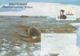 #BV5005 BELGICA, EXPLORER, A. DE GERLACHE, WHALE, MARINE MAMMAL, POLAR, COVER STATIONERY, 1997, ROMANIA. - Polarforscher & Promis