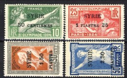 Siria 1924 Serie N. 122-125 Olimpiadi MVLH Catalogo € 168 - Unused Stamps