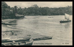 SÃO TOMÉ E PRÍNCIPE - Embarcações Indigenas (Ed. Governo De S. Tomé E Principe R-S/477/1928) Carte Postale - São Tomé Und Príncipe