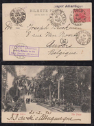 Brazil Brasil 1903 Picture Postcard SAO PAULO To ANVERS Belgium AMBULATNE Railway Postmark - Storia Postale