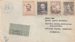 #BV5096 FAMOUS PEOPLE,  PAR AVION, STAMPS ON COVER, 1948, CZECHOSLOVAKIA. - Airmail