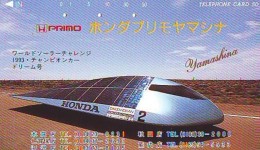 Télécarte Japon * Voiture à Energie Solaire (58)  Solar Car Japan Phonecard * Auto Telefonkarte * HONDA HOXAN - Voitures
