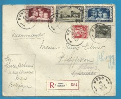 339+401+405+406+407 Op Brief Aangetekend Met Stempel MONS  Naar PFAFFIKON (Suisse) - 1934-1935 Leopoldo III