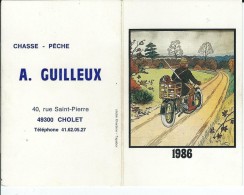 49 - CHOLET - Petit Calendrier De A.Guilleux Chasse Pêche Rue St Pierre - Grand Format : 1981-90