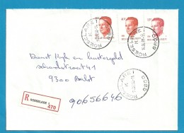 2136+2203 Op Brief Aangetekend Met Stempel ROESELARE 1 - 1981-1990 Velghe