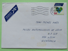 Netherlands 2010 Cover To Nicaragua - Earth Globe In Heart Shape - Brieven En Documenten