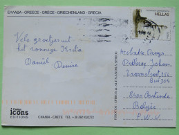 Greece 2009 Postcard "Crete Island Lighthouse Harbor" To Belgium - Tower Lighthouse - Cartas & Documentos