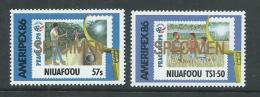 Tonga Niuafo´ou 1986 Ameripex Peace Corps Set 2 Gold Specimen Overprint MNH - Tonga (1970-...)