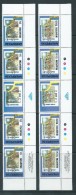 Tonga Niuafo´ou 1986 Ameripex Peace Corps Set 2 Imprint Strips Of 4 With Gutter Labels Gold Specimen Overprint MNH - Tonga (1970-...)