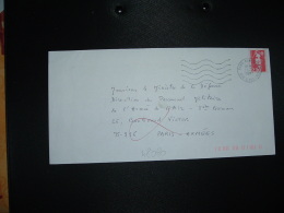 LETTRE TP MARIANNE DE BRIAT 2,30 OBL.MEC.13-3-1991 PARIS MONTHOLON + VIGNETTE JAUNE L'ADRESSE PORTEE SUR CET ENVOI EST E - 1989-1996 Marianna Del Bicentenario