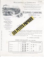 36 - Indre - ISSOUDUN - Facture LINIEZ-LAROCHE - Mégisserie-corroirie – 1913 - REF 244 - 1900 – 1949