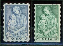Année Mariale - IRLANDE - Vierge à L'enfant, Lucca Della Robbia, Eglise Saint Gaetan, Florence - N° 122-123 ** - 1954 - Neufs