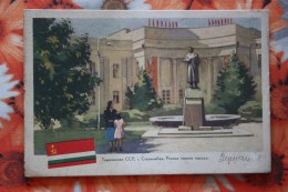 Tajikistan. STALINABAD CITY (DUSHANBE). Stalin Monument Near Central Communist Party Building. - Old USSR PC. 1950S - Tadzjikistan