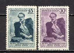 Russia SSSR - Mi. No. 819/20, 100 Years Of Ljermontov Death, MNH / 2 Scans - Unused Stamps