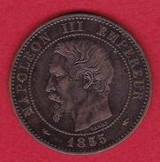 France 2 Centimes Napoléon III 1855 A - Tête De Chien - 2 Centimes