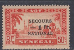 Sénégal  N° 173 XX  +1f. Sur 50c Rouge Surchargé "Secours National"  Sans Charnière,TB - Unused Stamps