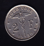 BELGIUM MORIN CAT N° 395, SUP 1930.  (B 67) - 2 Francs