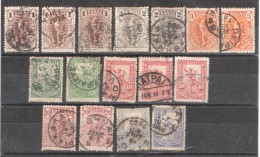 GRECE / Greece 1901, Type MERCURE , Lot De 16 Timbres Yvert 146 / 152 Avec Oblitérations Diverses, Nuances, BEG - Used Stamps