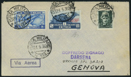 Lettre N° 205, + Aff Complémentaire Sur L PA Militaire N° 134 Pour Genova 25.5.36 T.B. Sassone... - Andere & Zonder Classificatie