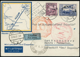 Lettre Zeppelin. 9. SAF 1932. C.P. Illustrée Au Recto. CàD Praha 18.X.32. CàD De Transit De... - Other & Unclassified