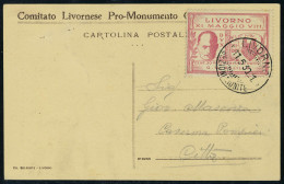 Lettre Livourne, Visite De Mussolini à Livourne, 30c Rose Lilas Sur CP, Obl 11.5.30, Sassone N° 1 : 550... - Autres & Non Classés