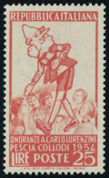 Neuf Sans Charnière N° 683, 25l Pinocchio, Variété Fond Blanc T.B. Sassone 746a - Sonstige & Ohne Zuordnung