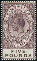 Neuf Avec Charnière N° 90. 5£ Violet-brun Et Noir, Cl, T.B. Signé + Certificat... - Sonstige & Ohne Zuordnung