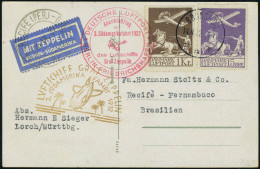 Lettre N° 2 + 5, Zeppelin 3 SAF 1932 Pour Pernambuco Brésil T.B. Cote Des Timbres Obl 250 € - Autres & Non Classés