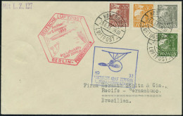 Lettre Zeppelin 3 SAF 1933 Pour Pernambuco Brésil, T.B. - Andere & Zonder Classificatie